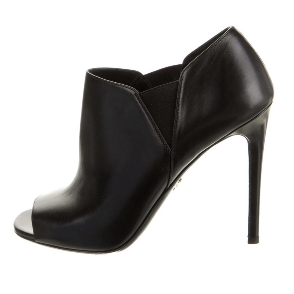 PRADA Peep Toe Shoe Booties Size 40 - Picture 3 of 7